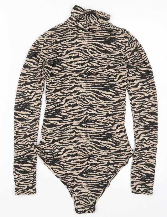 I SAW IT FIRST Womens Brown Animal Print  Bodysuit One-Piece Size 6