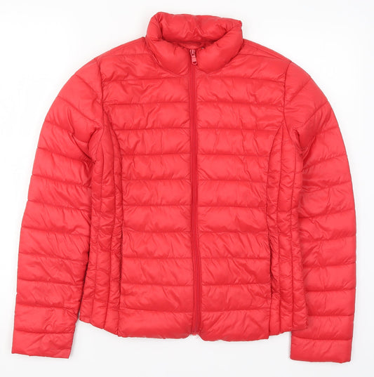 Primark Womens Red Quilted Coat Size 6