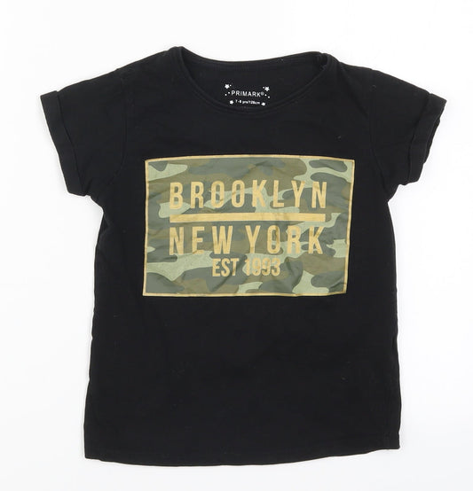 Primark Boys Black Basic T-Shirt Size 7-8 Years - Brooklyn New York