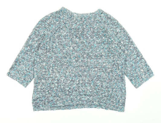 Bm collection Womens Blue Knit Pullover Jumper Size M