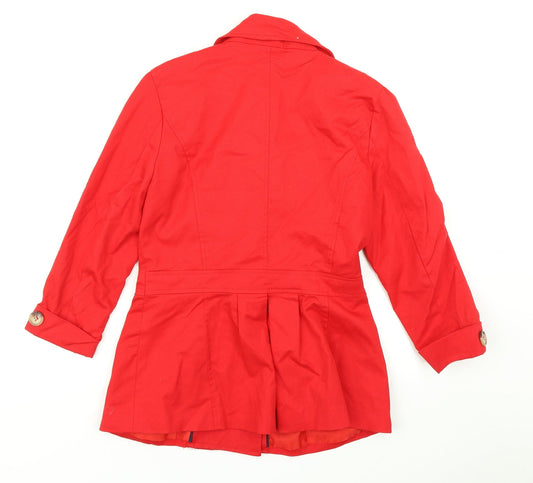 Atmosphere Womens Red Overcoat Coat Size 12