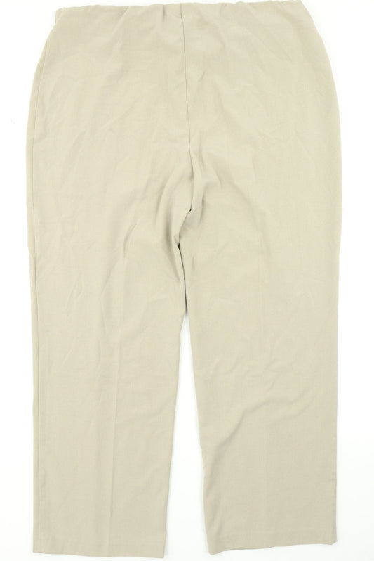 Womens UK Size 22 Isle Regular Fit Beige Trousers