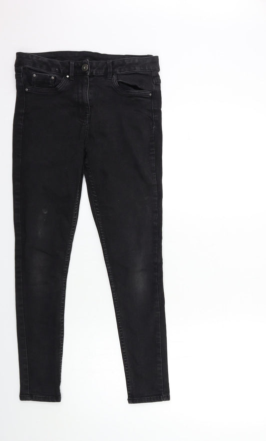 Womens UK Size 12 Nutmeg Regular Fit Skinny Black Jeans