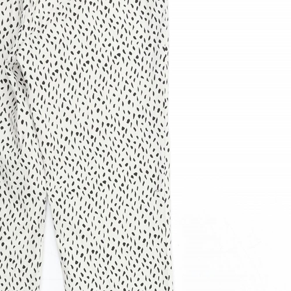 Womens UK Size XS Zara Regular Fit White Trousers