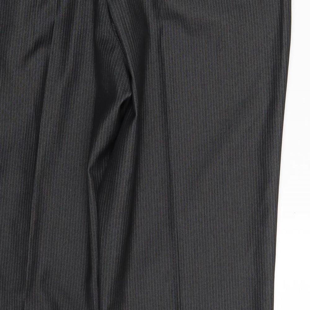 Goodsouls Mens Black Striped Trousers Size 34 in L30 in