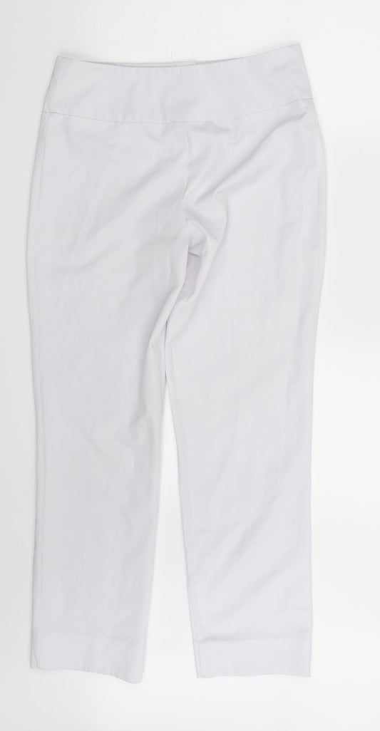 Womens UK Size 10 Preworn Regular Fit Dress Pants White Trousers