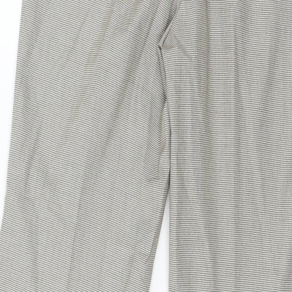 Comma Womens Brown Check Trousers Size 8 L30 in