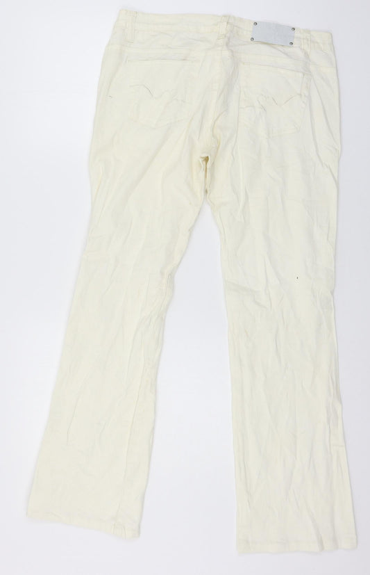 Chicoree Womens Ivory Denim Trousers Size 14 L30 in