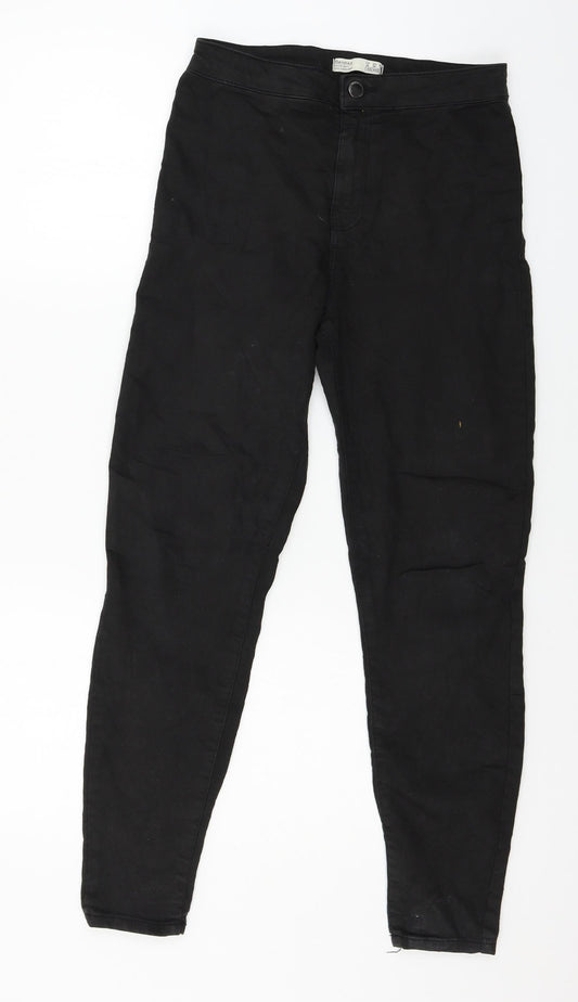 Womens UK Size 8 Bershka Regular Fit Skinny Black Jeans