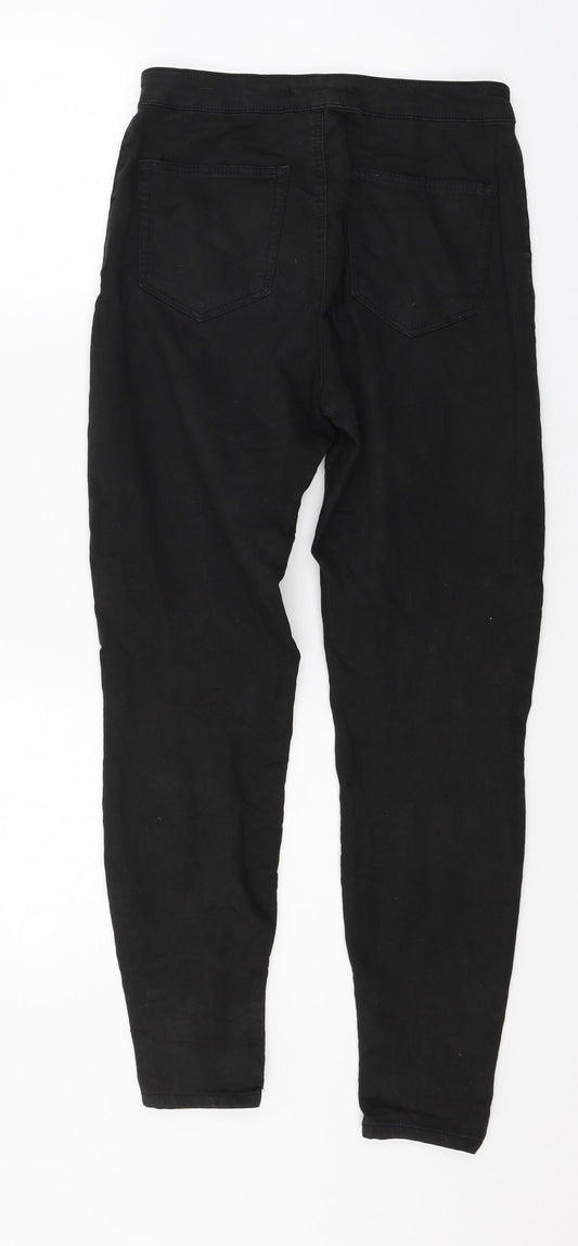 Womens UK Size 8 Bershka Regular Fit Skinny Black Jeans