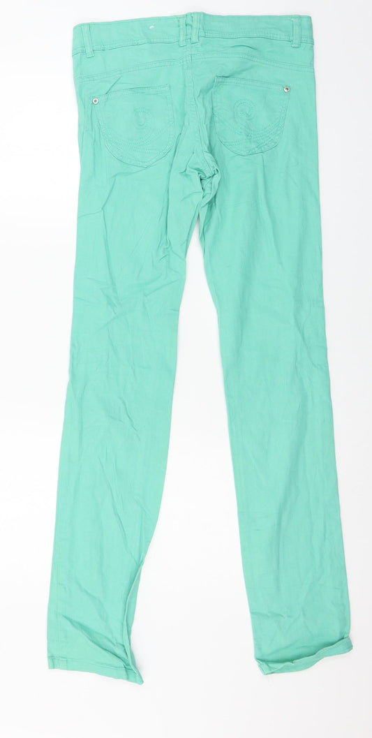 Womens UK Size 32 in OKAY Regular Fit Skinny Green Jeans