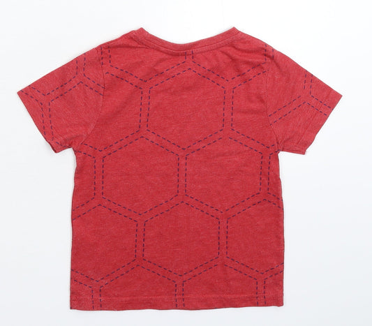 Hullabaloo Boys Red Basic T-Shirt Size 5 Years