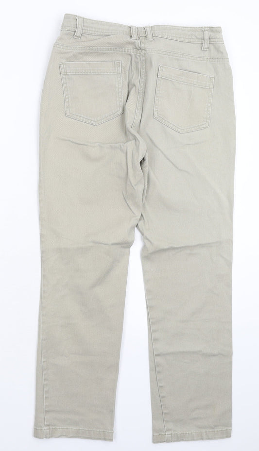 Debenhams Womens Grey  Denim Straight Jeans Size 10 L26 in