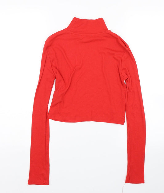 Cooperative Womens Red Wrap T-Shirt Size S
