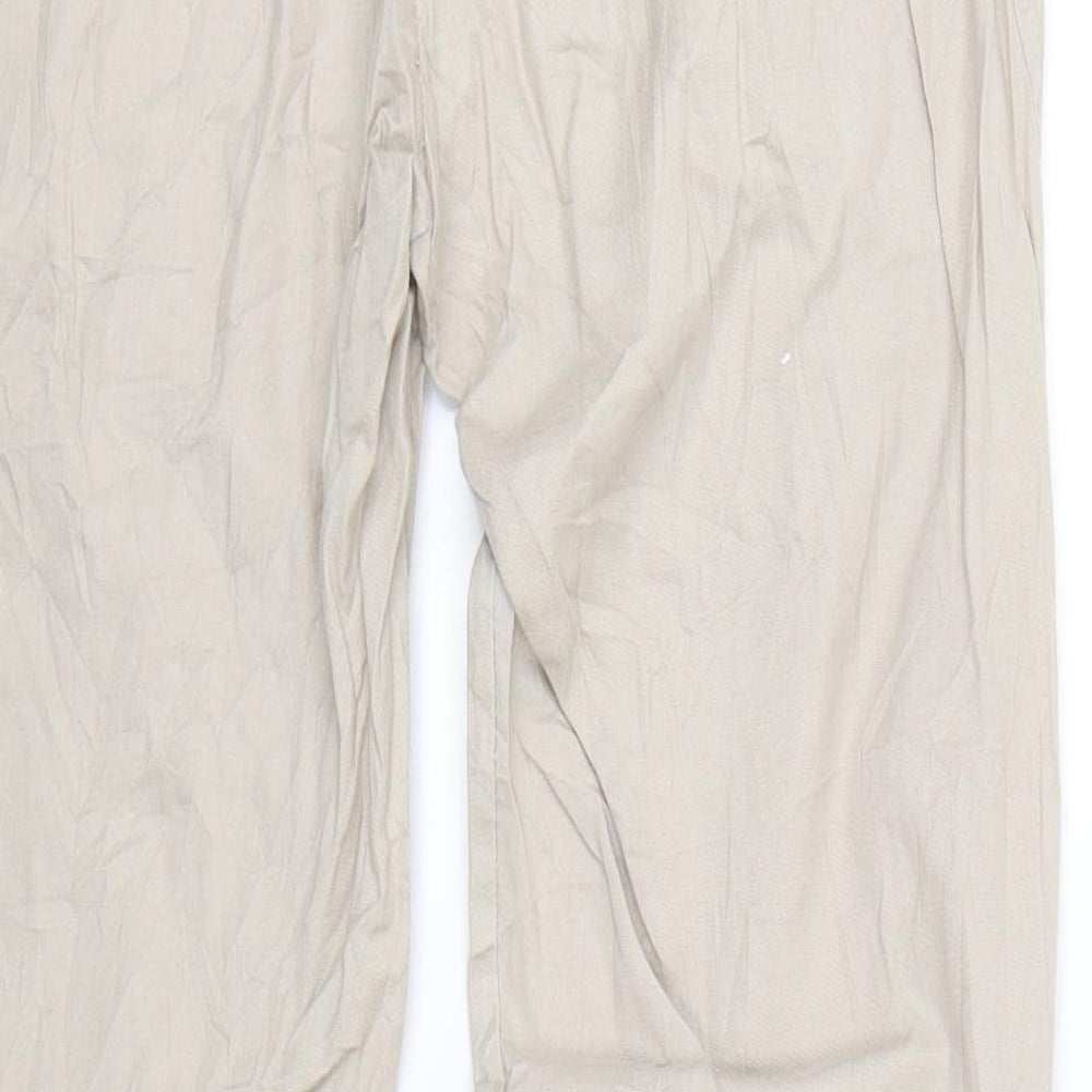 Womens UK Size S Preworn Regular Fit Beige Trousers
