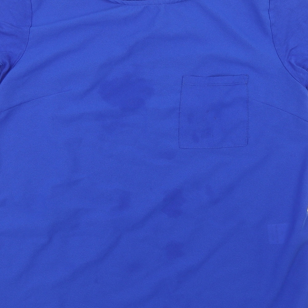 Womens UK Size 12 Peacocks Blue Basic T-Shirt