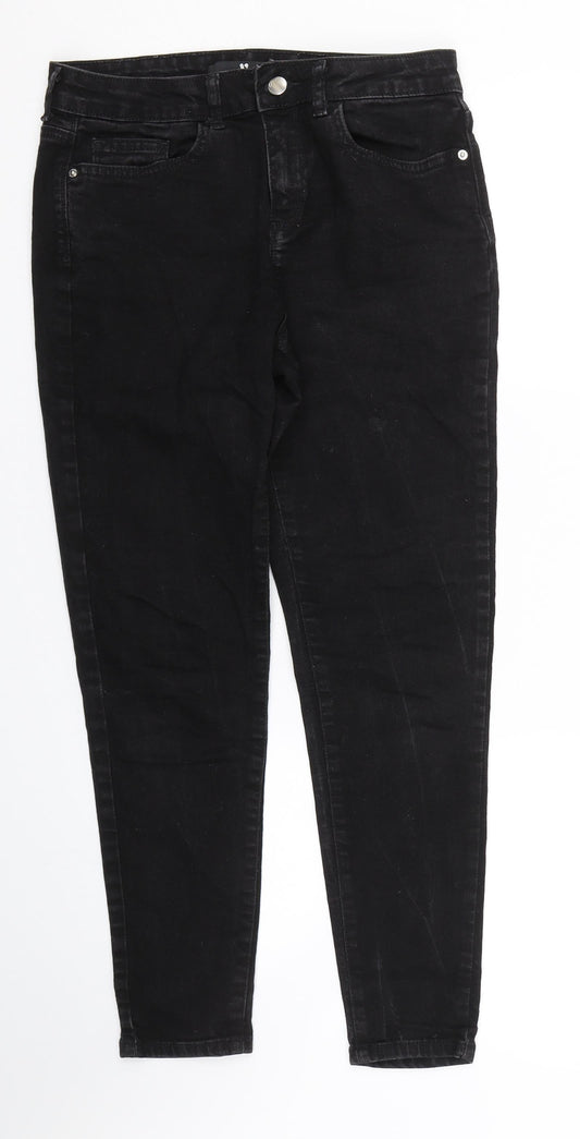 Womens UK Size 10 Very Regular Fit Skinny Black Jeans
