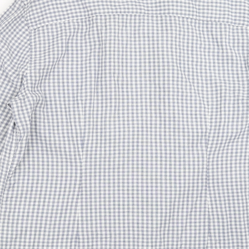 ACW85 Mens Blue Check   Button-Up Size L