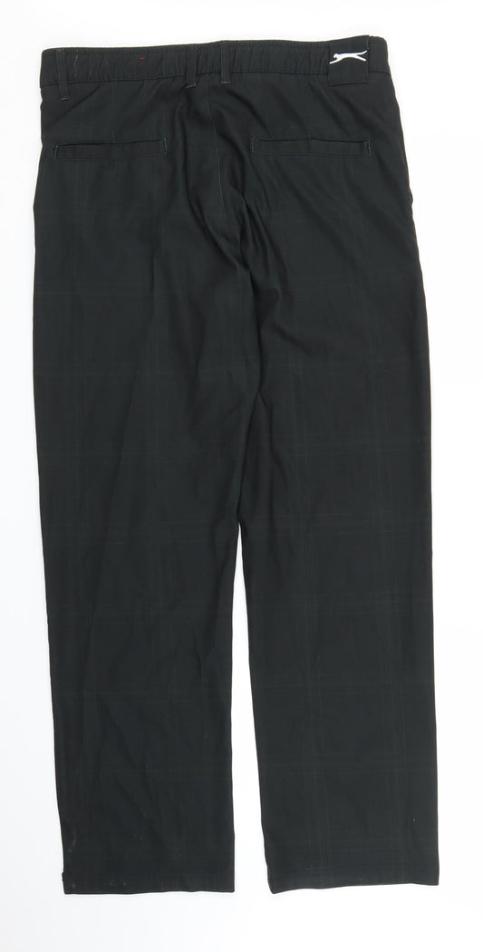 Slazenger Mens Black Plaid Trousers Size 32 in L29 in