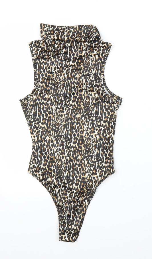 Primark Womens Beige Animal Print  Leotard One-Piece Size XS  - Leopard print