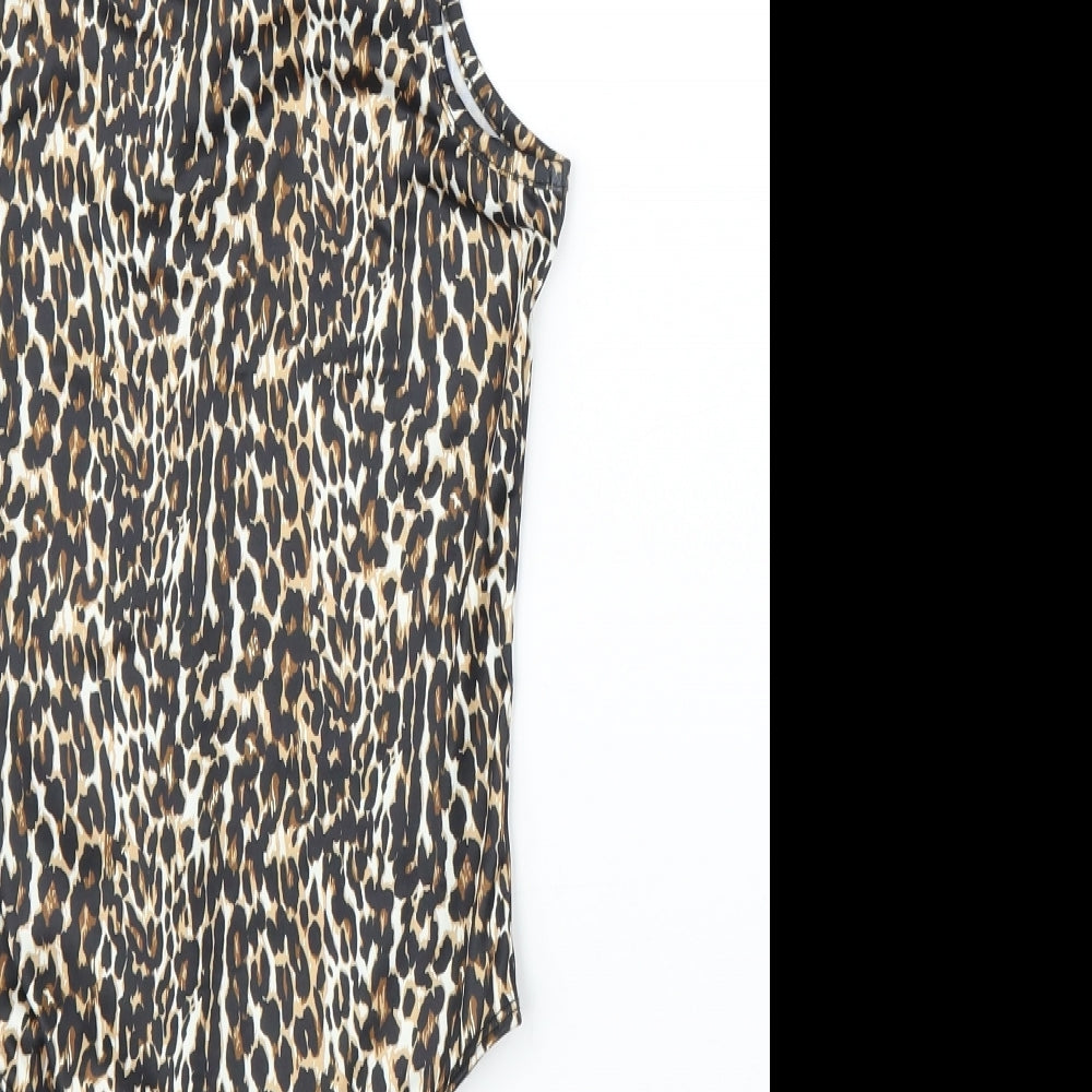 Primark Womens Beige Animal Print  Leotard One-Piece Size XS  - Leopard print