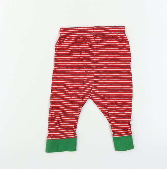 Peacocks Boys Red Striped Sweatpants Trousers Size 3-6 Months