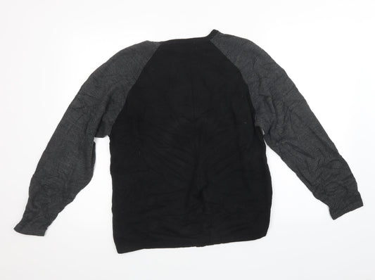 Mens UK Size M Marks and Spencer Black Pullover Sweatshirt