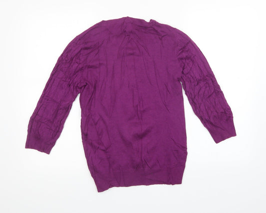 H&M Womens Purple Knit Pullover Sweatshirt Size S