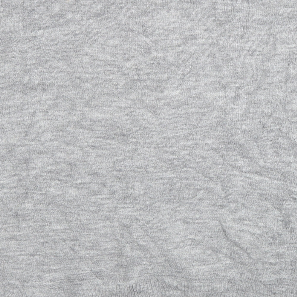 Brand and care label for TU women’s grey knit pullover sweatshirt, size UK 16