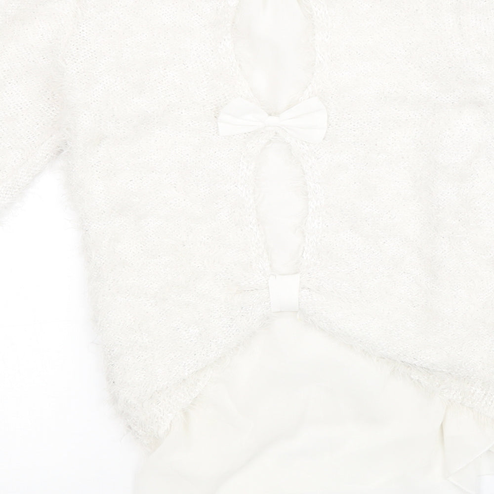 Womens White Pullover Sweatshirt Size 12
