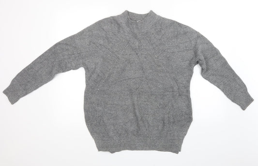 H&M Womens Grey Knit Pullover Sweatshirt Size S