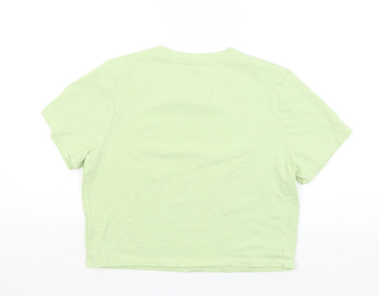 Womens UK Size L Select Green Cropped T-Shirt