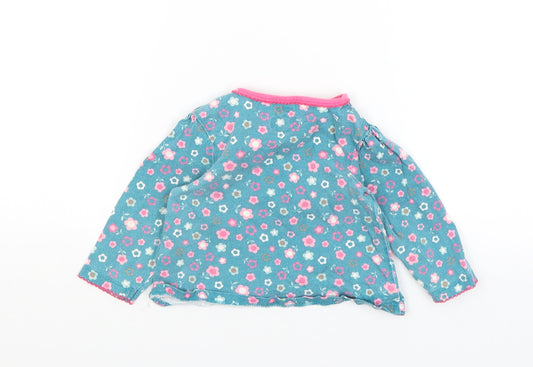 TU Baby Blue Floral Basic T-Shirt Size 9-12 Months