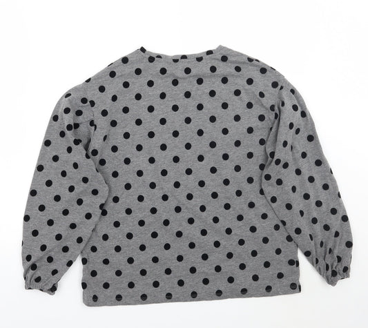 MNG Girls Grey Polka Dot Pullover Jumper Size 14 Years