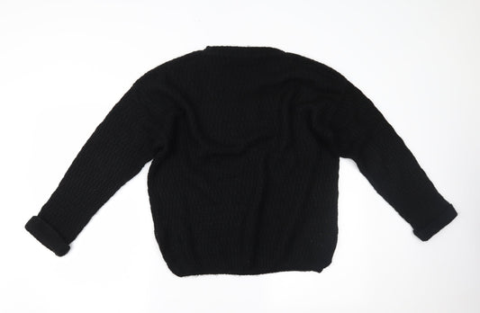 Womens UK Size 14 New Look Black Henley Jumper