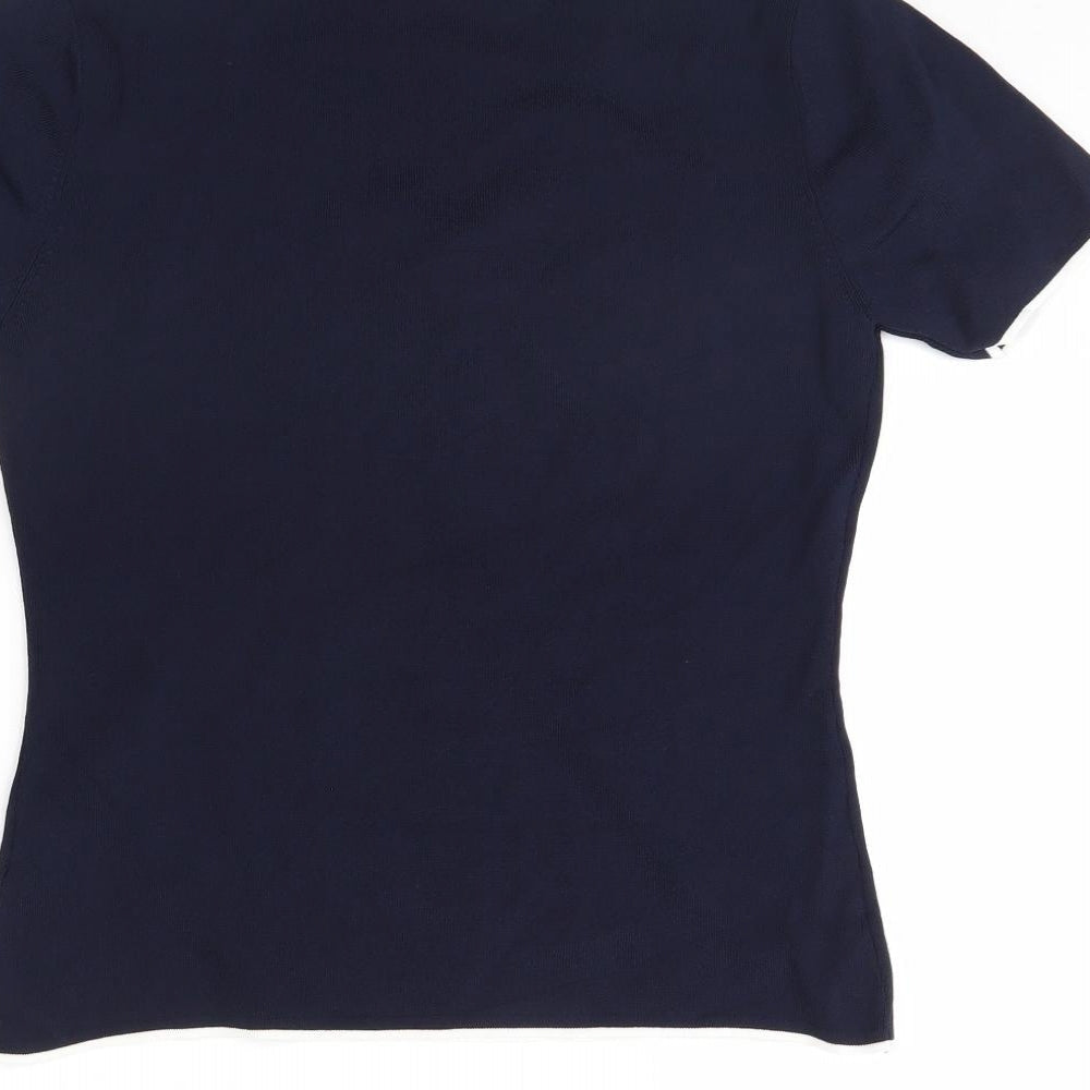 Womens UK Size M Just Elegance Blue Basic Blouse