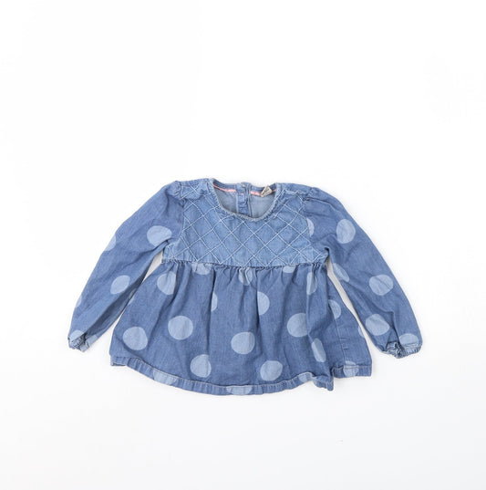 TU Girls Blue Polka Dot Fit & Flare Size 18 Months