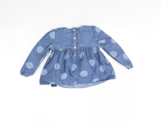 TU Girls Blue Polka Dot Fit & Flare Size 18 Months