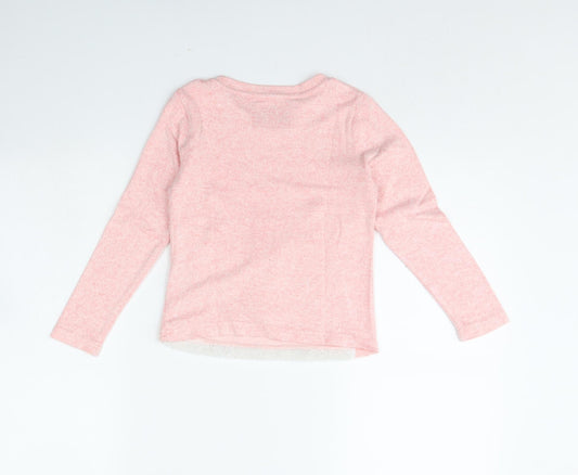 Primark Girls Pink Pullover Jumper Size 7 Years - Llama