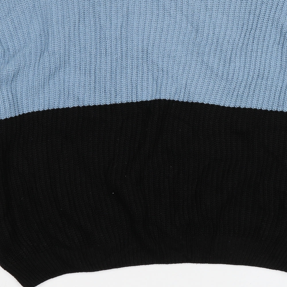 Brand and care label for In the Style women’s blue jumper, size UK 6