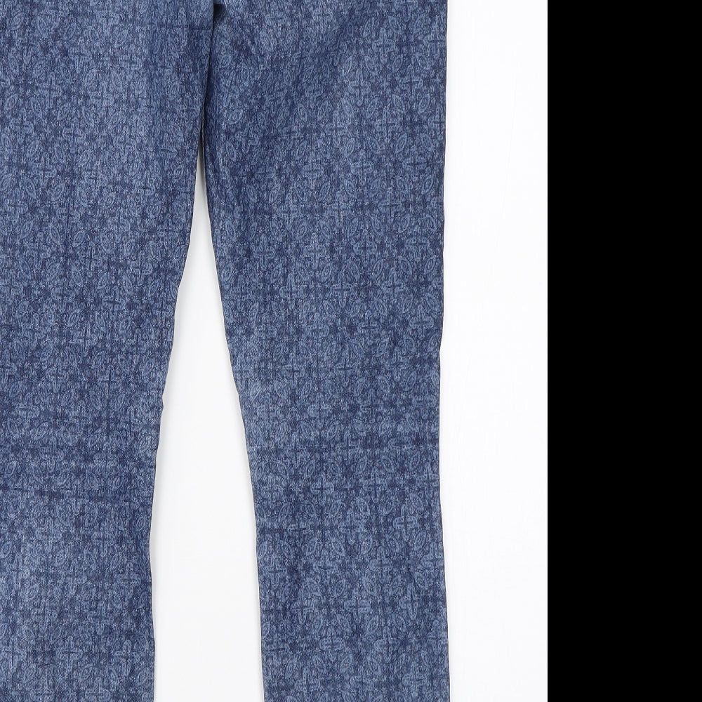George Womens Blue Paisley Denim Skinny Jeans Size 10 L27 in