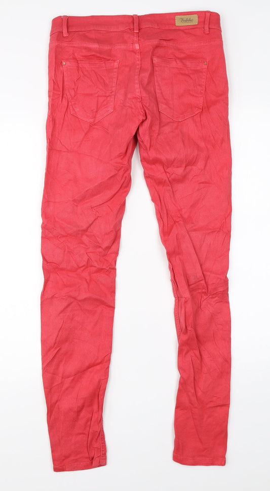 Zara Womens Pink Denim Skinny Jeans Size 10 L28 in