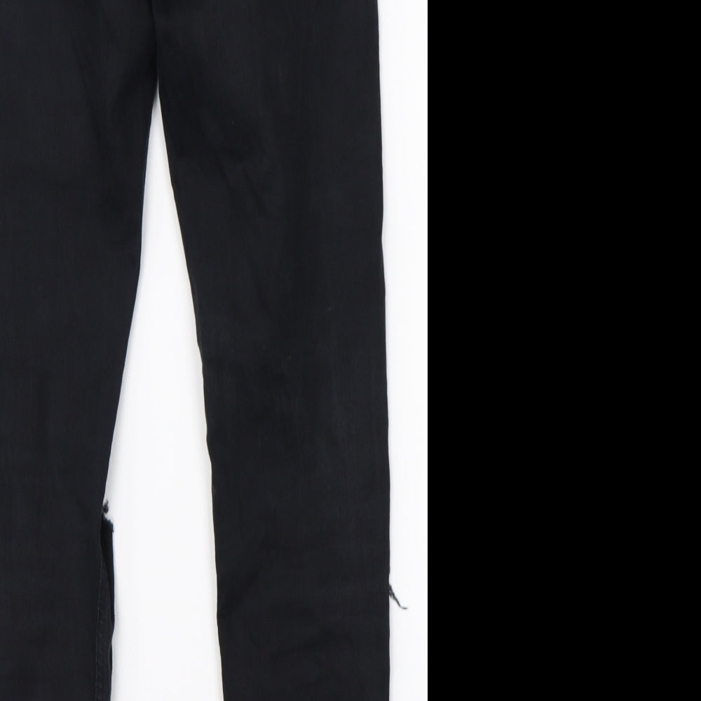 Topshop Womens Black Denim Skinny Jeans Size 28 L34 in