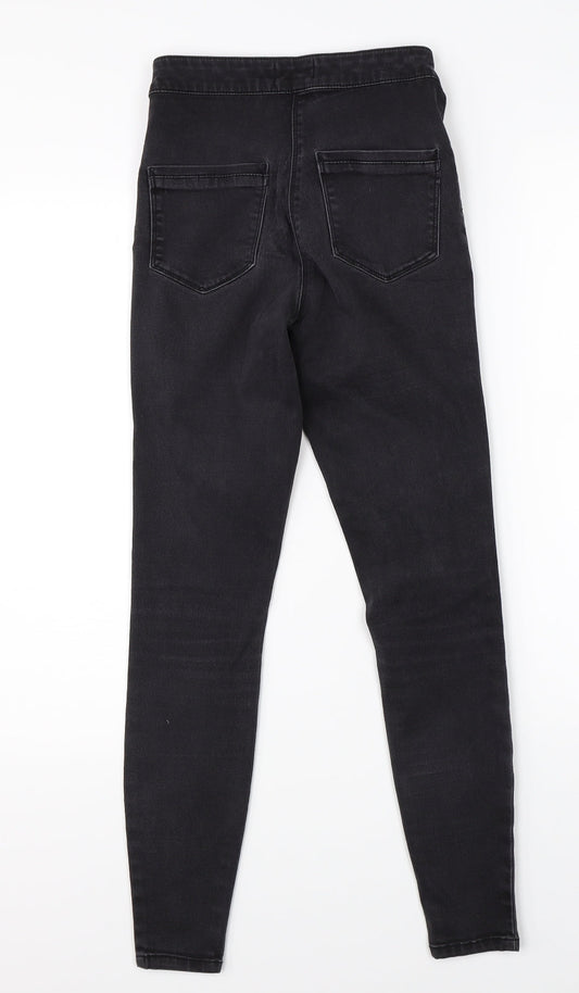 Womens UK Size 8 Preworn Regular Fit Skinny Black Jeans