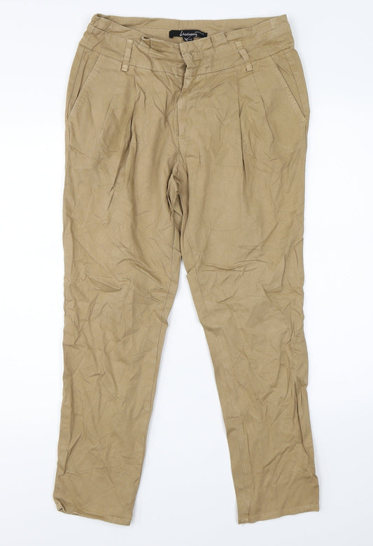 Womens UK Size 8 Stradivarius Regular Fit Chino Brown Trousers