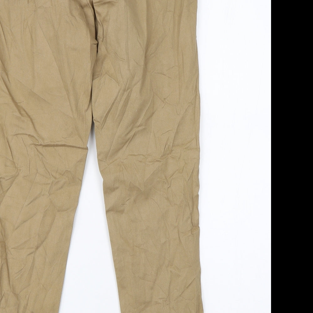 Stradivarius Womens Brown Chino Trousers Size 8 L24 in