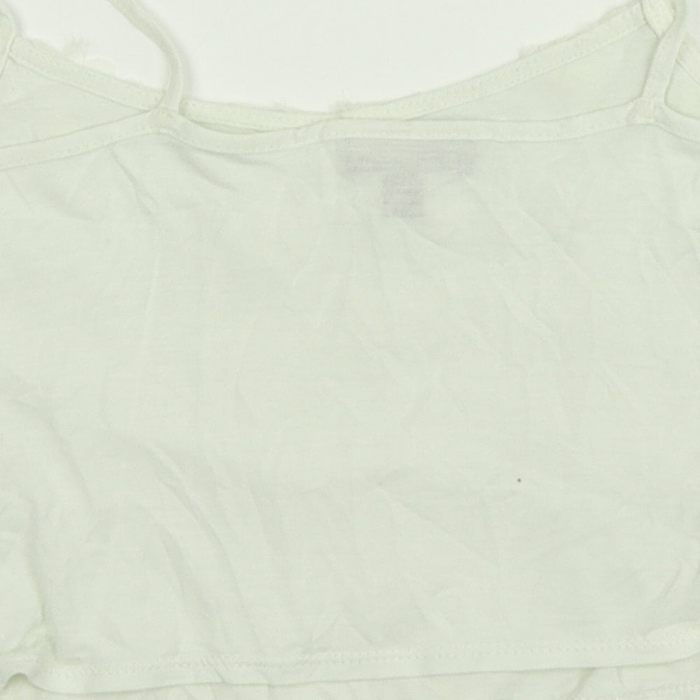 Womens UK Size 10 Topshop White Cropped Tank