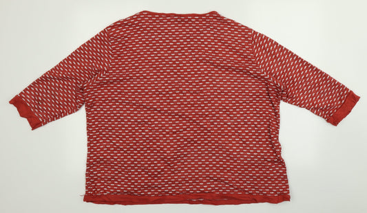 Womens UK Size XL ISLE Red Pullover Jumper