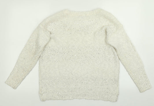 TU Womens White Pullover Jumper Size 10