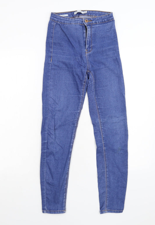 Womens UK Size 8 Bershka Slim Fit Jegging Blue Jeans